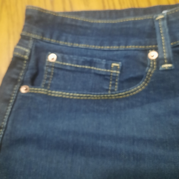 Levi Strauss Gold simply stretch mid rise bootcut dark denim women's 14R 34x32 - Picture 6 of 11